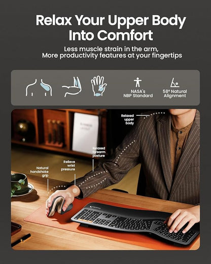 ProtoArc Ergonomic Mouse, EM11 NL Bluetooth Rechargeable Wireless Vertical Mouse, 3 Multi - Device Connectivity for Computer/PC/Laptop, 2.4GHz USB - A Optical Mice for Windows, Mac OS, Black Gold | Mice - TrueDesk