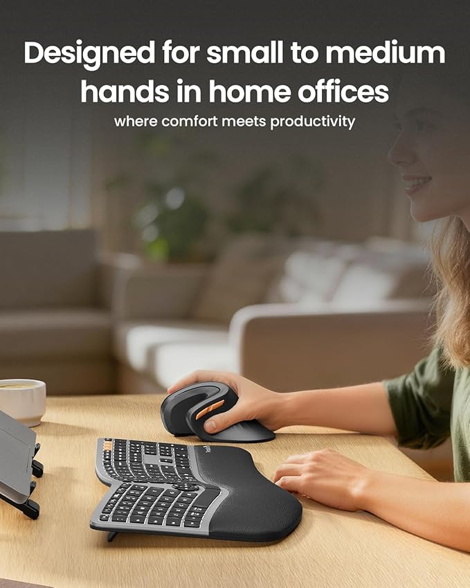 ProtoArc Ergonomic Mouse, EM11 NL Bluetooth Rechargeable Wireless Vertical Mouse, 3 Multi - Device Connectivity for Computer/PC/Laptop, 2.4GHz USB - A Optical Mice for Windows, Mac OS, Black | Mice - TrueDesk