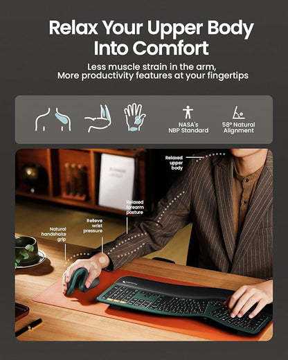 ProtoArc Ergonomic Mouse, EM11 NL Bluetooth Rechargeable Wireless Vertical Mouse, 3 Multi - Device Connectivity for Computer/PC/Laptop, 2.4GHz USB - A Optical Mice for Windows, Mac OS, Green | Mice - TrueDesk