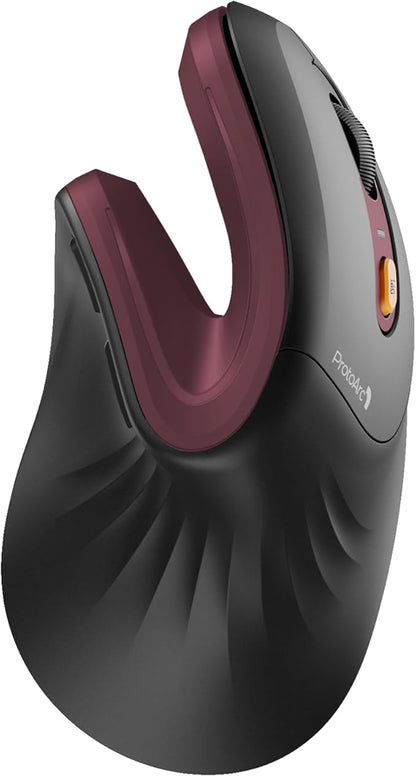 ProtoArc Ergonomic Mouse, EM11 NL Bluetooth Rechargeable Wireless Vertical Mouse, 3 Multi - Device Connectivity for Computer/PC/Laptop, 2.4GHz USB - A Optical Mice for Windows, Mac OS, Wine Red | Mice - TrueDesk