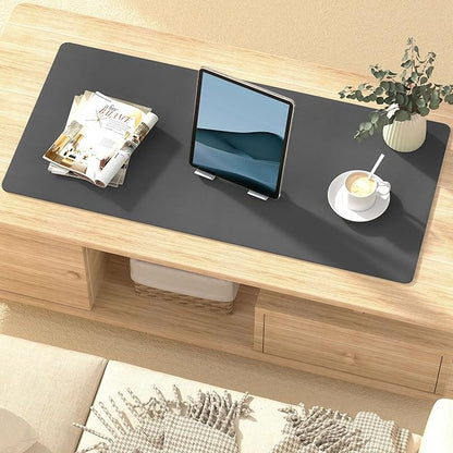 PU Leather Large Mouse Pad, Desk Pad Protector, Non - Slip Desk Mat for Home and Office, Waterproof Laptop Computer Desk Blotter for Keyboard and Mouse, Mouse Pads for Desk, Deep Grey (13.7''X23.6'') | Mouse Pads - TrueDesk