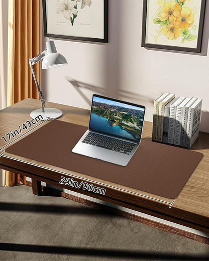 PULeather Non - Slip Desk Mat, Large Mouse Pad & Laptop Desk Pad - Waterproof Writing Pad for Office & Home (Brown, 35.4" x 17") | Desk Pads Blotters - TrueDesk