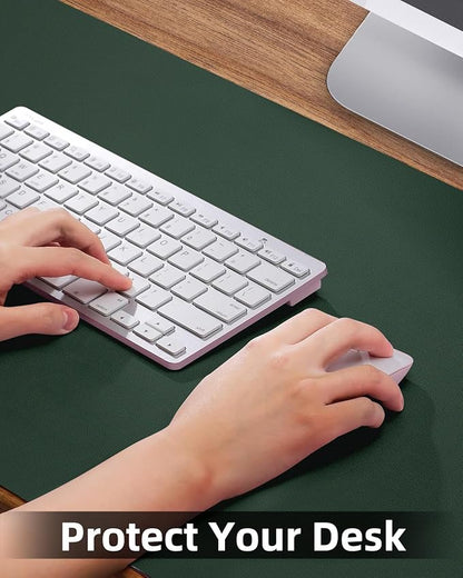 PULeather Non - Slip Desk Mat, Large Mouse Pad & Laptop Desk Pad - Waterproof Writing Pad for Office & Home (Dark Green, 35.4" x 17") | Desk Pads Blotters - TrueDesk