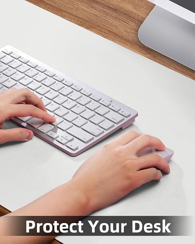 PULeather Non - Slip Desk Mat, Large Mouse Pad & Laptop Desk Pad - Waterproof Writing Pad for Office & Home (Ivory White, 35.4" x 17") | Desk Pads Blotters - TrueDesk