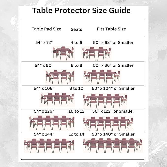 Quality Table Pad Protector, Superior Protection from Spills, Scratches & Heat - Reusable Table Cloth with Cushion Flannel Backing (140" L x 54" W) | Table Pads - TrueDesk