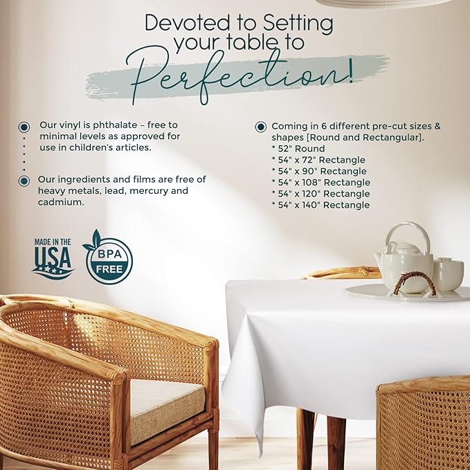 Quality Table Pad Protector, Superior Protection from Spills, Scratches & Heat - Reusable Table Cloth with Cushion Flannel Backing (140" L x 54" W) | Table Pads - TrueDesk