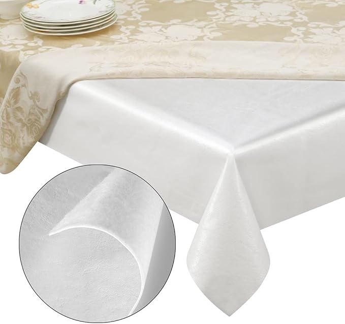 Quality Table Pad Protector, Superior Protection from Spills, Scratches & Heat - Reusable Table Cloth with Cushion Flannel Backing (140" L x 54" W) | Table Pads - TrueDesk