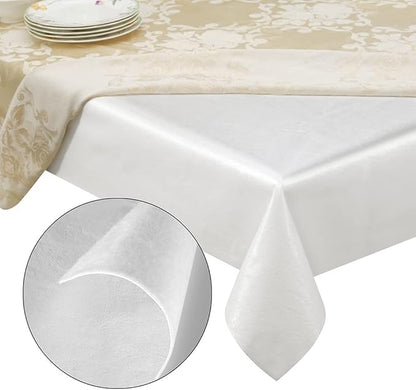 Quality Table Pad Protector, Superior Protection from Spills, Scratches & Heat - Reusable Vinyl Table Cloth with Cushion Flannel Backing (126" L x 54" W) | Table Pads - TrueDesk