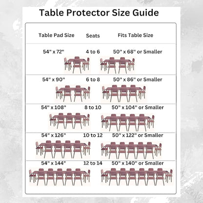 Quality Table Pad Protector, Superior Protection from Spills, Scratches & Heat - Reusable Vinyl Table Cloth with Cushion Flannel Backing (72" L x 54" W) | Table Pads - TrueDesk