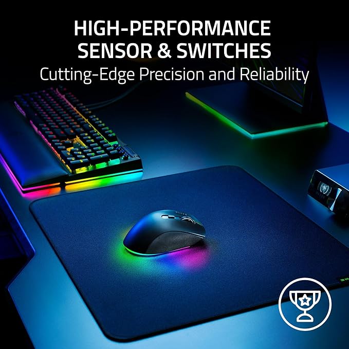 Razer Pro Click V2 Wireless Mouse: Right - Handed Ergonomic Design with Thumb Rest - AI Prompt - Long Battery Life - Multi Device Connectivity via 2.4GHz, Bluetooth, or USB C Wired Mode - Chroma RGB | Mice - TrueDesk
