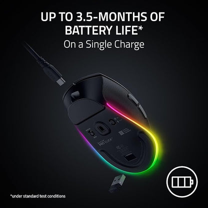 Razer Pro Click V2 Wireless Mouse: Right - Handed Ergonomic Design with Thumb Rest - AI Prompt - Long Battery Life - Multi Device Connectivity via 2.4GHz, Bluetooth, or USB C Wired Mode - Chroma RGB | Mice - TrueDesk