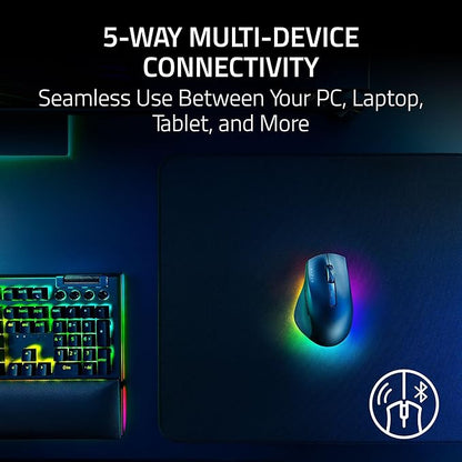 Razer Pro Click V2 Wireless Mouse: Right - Handed Ergonomic Design with Thumb Rest - AI Prompt - Long Battery Life - Multi Device Connectivity via 2.4GHz, Bluetooth, or USB C Wired Mode - Chroma RGB | Mice - TrueDesk