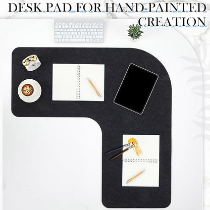 Relaxweex Felt l Shaped Mouse Pad 36.2" x 15.7" Corner Desk Pad Dark Gray Large Felt Mouse Pad and Keyboard Mat l Shaped Desk Mat Desk Protector Mat for Office Home Desk Computer Protection | Mouse Pads - TrueDesk