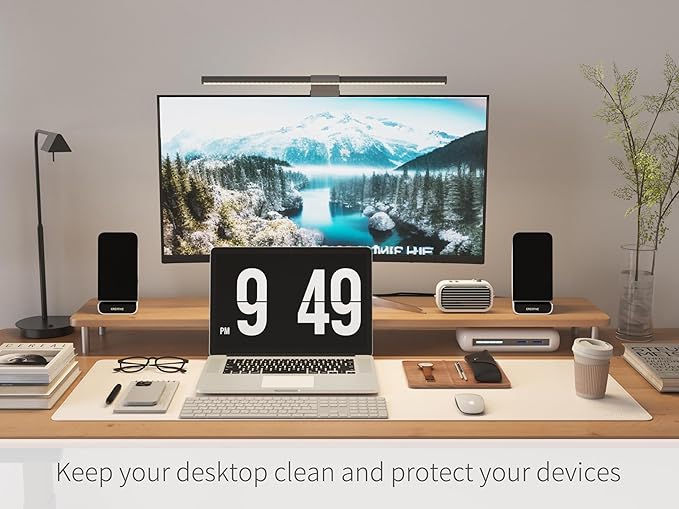 RENMTURE Dual - Sided Mouse Pad, Natural Cork & PU Leather Large Desk Pad for Office and Home Work, Desk Protector Non - Slip, Waterproof, Easy Clean (Apricot,47"x17") | Mouse Pads - TrueDesk