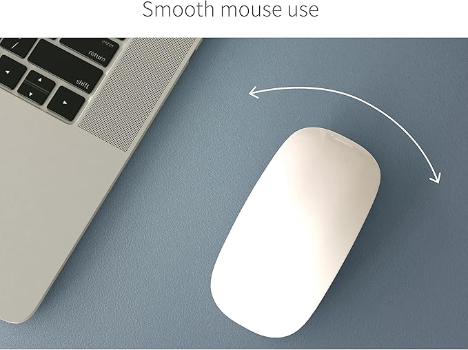 RENMTURE Dual - Sided Mouse Pad, Natural Cork & PU Leather Large Desk Pad for Office and Home Work, Desk Protector Non - Slip, Waterproof, Easy Clean (Blue Gray,47"x17") | Mouse Pads - TrueDesk