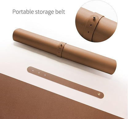 RENMTURE Dual - Sided Mouse Pad, Natural Cork & PU Leather Large Desk Pad for Office and Home Work, Desk Protector Non - Slip, Waterproof, Easy Clean (Brown, 23.6" x 13.7") | Mouse Pads - TrueDesk