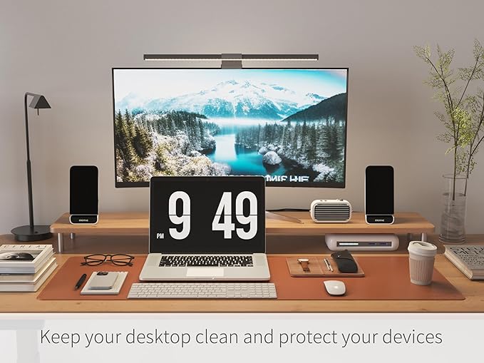 RENMTURE Dual - Sided Mouse Pad, Natural Cork & PU Leather Large Desk Pad for Office and Home Work, Desk Protector Non - Slip, Waterproof, Easy Clean (Brown,47"x17") | Mouse Pads - TrueDesk