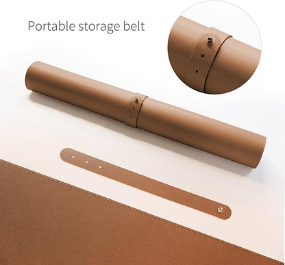 RENMTURE Dual - Sided Mouse Pad, Natural Cork & PU Leather Large Desk Pad for Office and Home Work, Desk Protector Non - Slip, Waterproof, Easy Clean (Brown,47"x17") | Mouse Pads - TrueDesk