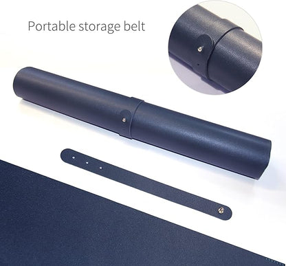 RENMTURE Dual - Sided Mouse Pad, Natural Cork & PU Leather Large Desk Pad for Office and Home Work, Desk Protector Non - Slip, Waterproof, Easy Clean (Dark Blue, 23.6" x 13.7") | Mouse Pads - TrueDesk
