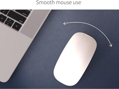 RENMTURE Dual - Sided Mouse Pad, Natural Cork & PU Leather Large Desk Pad for Office and Home Work, Desk Protector Non - Slip, Waterproof, Easy Clean (Dark Blue, 32"x16") | Mouse Pads - TrueDesk