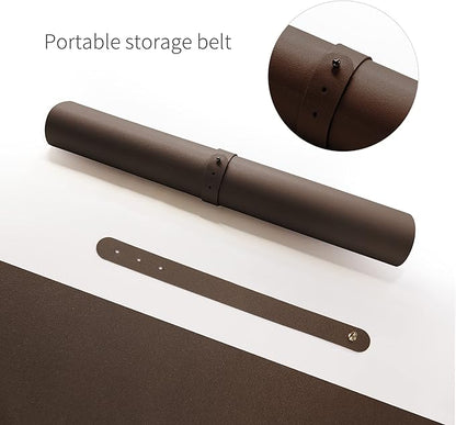 RENMTURE Dual - Sided Mouse Pad, Natural Cork & PU Leather Large Desk Pad for Office and Home Work, Desk Protector Non - Slip, Waterproof, Easy Clean (Dark Coffee, 23.6" x 13.7") | Mouse Pads - TrueDesk