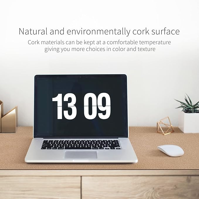RENMTURE Dual - Sided Mouse Pad, Natural Cork & PU Leather Large Desk Pad for Office and Home Work, Desk Protector Non - Slip, Waterproof, Easy Clean (Dark Green, 32"x16") | Mouse Pads - TrueDesk
