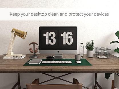 RENMTURE Dual - Sided Mouse Pad, Natural Cork & PU Leather Large Desk Pad for Office and Home Work, Desk Protector Non - Slip, Waterproof, Easy Clean (Dark Green, 36"x17") | Mouse Pads - TrueDesk