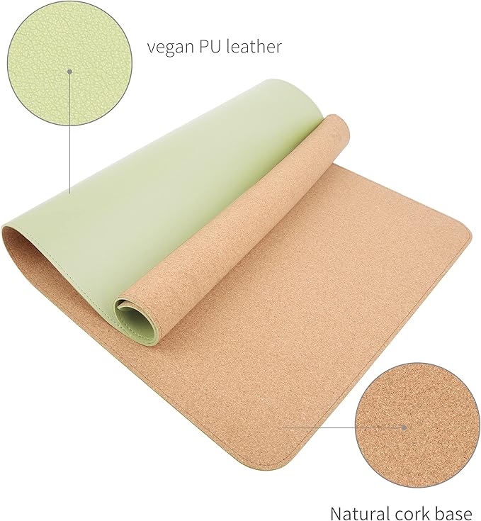 RENMTURE Dual - Sided Mouse Pad, Natural Cork & PU Leather Large Desk Pad for Office and Home Work, Desk Protector Non - Slip, Waterproof, Easy Clean (Light Green, 32"x16") | Mouse Pads - TrueDesk