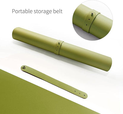 RENMTURE Dual - Sided Mouse Pad, Natural Cork & PU Leather Large Desk Pad for Office and Home Work, Desk Protector Non - Slip, Waterproof, Easy Clean (Olive Green, 23.6" x 13.7") | Mouse Pads - TrueDesk