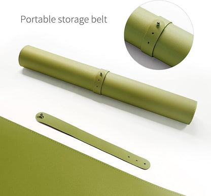RENMTURE Dual - Sided Mouse Pad, Natural Cork & PU Leather Large Desk Pad for Office and Home Work, Desk Protector Non - Slip, Waterproof, Easy Clean (Olive Green, 32"x16") | Mouse Pads - TrueDesk