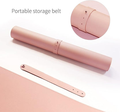RENMTURE Dual - Sided Mouse Pad, Natural Cork & PU Leather Large Desk Pad for Office and Home Work, Desk Protector Non - Slip, Waterproof, Easy Clean (Pink, 36"x17") | Mouse Pads - TrueDesk
