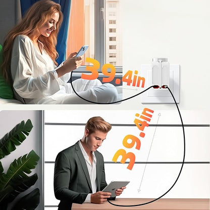Retractable Apple Watch Charger, 5 in 1 Travel Charging Station for Apple Devices, Retractable Chargers for Multiple Devices with Multi Charging Cable, Charger Block for Apple Gear (White) | Charging Stations - TrueDesk