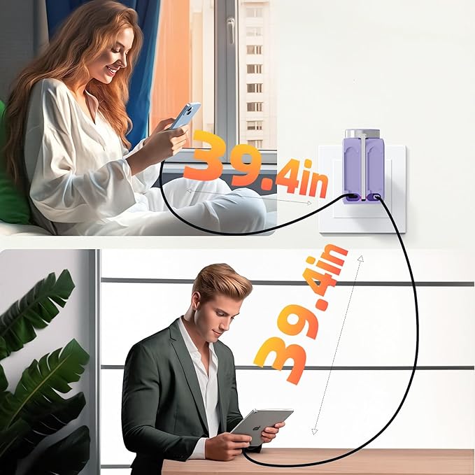 Retractable Apple Watch Charger, 5 in 1 Travel Charging Station for Apple Devices, Retractable Chargers for Multiple Devices with Multi Charging Cable, Charger Block for Apple Gear (Purple) | Charging Stations - TrueDesk