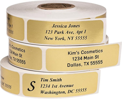 Return Address Labels - Roll of 250 Personalized Labels (Gold) | Address Labels - TrueDesk