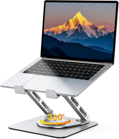 RIWUCT 360° Rotatable Laptop Stand for Desk Adjustable Height, Ergonomic Laptop Riser Holder with Dual - bar Support, Portable Computer Notebook Stand for MacBook Air Pro, Dell XPS, HP (10 - 16") | Stands - TrueDesk