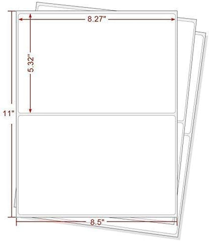 Round Corner Half Sheet Self Adhesive Shipping Labels for Laser and Ink Jet Printers, White Blank (1000 Sheets, 2000 Labels) | Laser Inkjet Printer Labels - TrueDesk