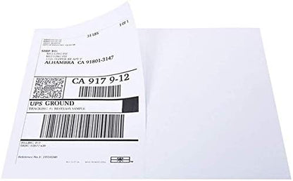Round Corner Half Sheet Self Adhesive Shipping Labels for Laser and Ink Jet Printers, White Blank (1000 Sheets, 2000 Labels) | Laser Inkjet Printer Labels - TrueDesk