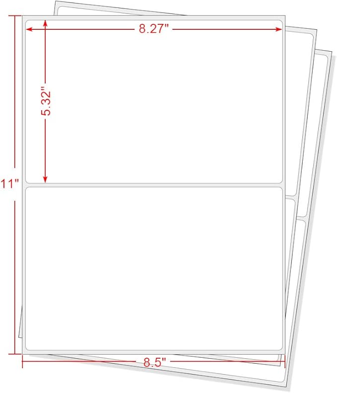 Round Corner Half Sheet Shipping Labels for Laser and Inkjet Printers,8.5" x 5.5" Address Labels Self Adhesive Mailing Labels(150 Sheets, 300 Labels) | Laser Inkjet Printer Labels - TrueDesk