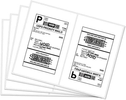 Round Corner Half Sheet Shipping Labels for Laser and Inkjet Printers,8.5" x 5.5" Address Labels Self Adhesive Mailing Labels(150 Sheets, 300 Labels) | Laser Inkjet Printer Labels - TrueDesk