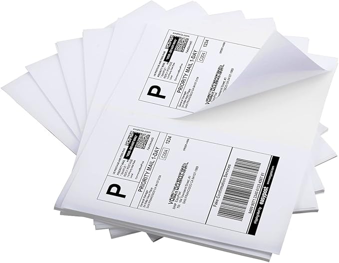 Round Corner Half Sheet Shipping Labels for Laser and Inkjet Printers,8.5" x 5.5" Address Labels Self Adhesive Mailing Labels(150 Sheets, 300 Labels) | Laser Inkjet Printer Labels - TrueDesk