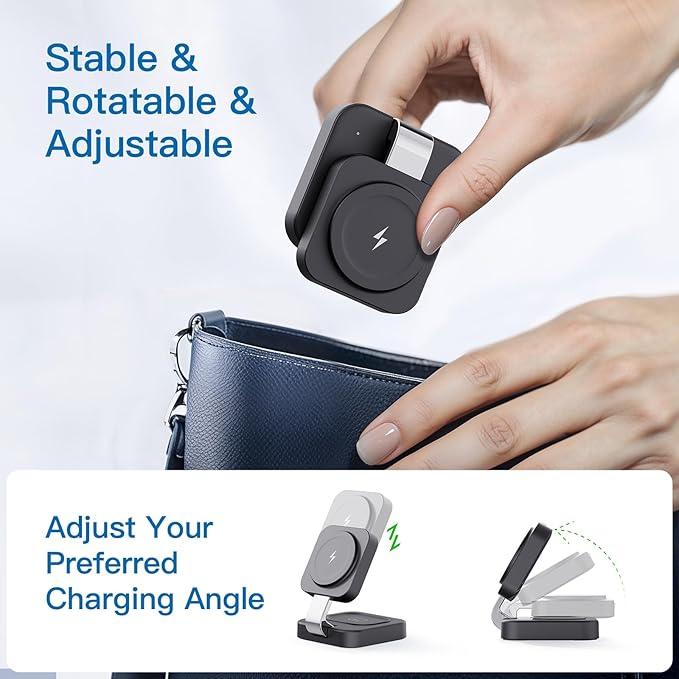 RYND 2026 Traveling Wireless Mag - Safe Fast Charging Station,Magnetic 3 in 1 Charger with iPhone 17 16 15 14 13 12 Pro Max Plus,Apple Watch Series & Air pods 4 3 2 Pro - Gifts for Wife & Husband(Black) | Wireless Chargers - TrueDesk