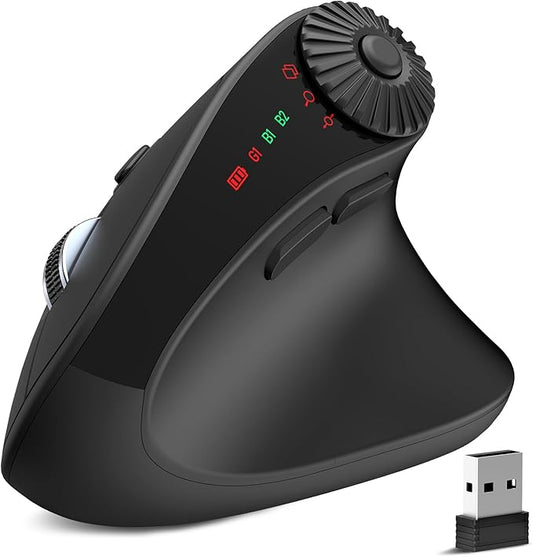 SABLUTE MAM51 Ergonomic Mouse Wireless with Side Scroll Wheel, Bluetooth Mouse with 4000 DPI, 8 Buttons Office Wireless Computer Mouse, Small to Medium Sized Hands Vertical Mice for PC and Desktop | Mice - TrueDesk