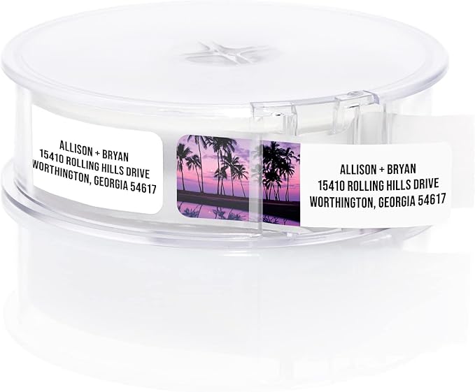 Scenic Landscape Rolled Address Labels / 500 Personalized Return Address Labels/Designer Address Stickers in Elegant Plastic Dispenser | Address Labels - TrueDesk