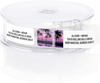Scenic Landscape Rolled Address Labels / 500 Personalized Return Address Labels/Designer Address Stickers in Elegant Plastic Dispenser | Address Labels - TrueDesk