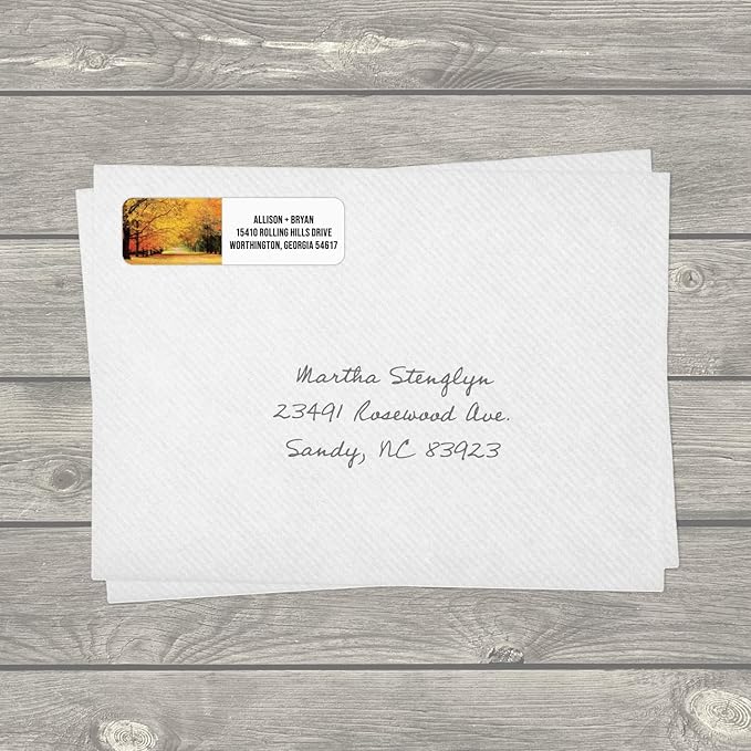 Scenic Landscape Rolled Address Labels / 500 Personalized Return Address Labels/Designer Address Stickers in Elegant Plastic Dispenser | Address Labels - TrueDesk