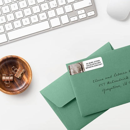 Scenic Landscape Rolled Address Labels / 500 Personalized Return Address Labels/Designer Address Stickers in Elegant Plastic Dispenser | Address Labels - TrueDesk