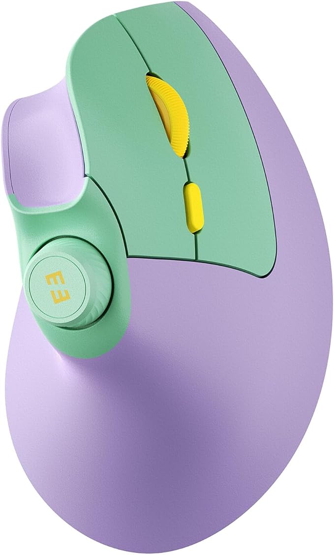 seenda Ergonomic Mouse Wireless, MOU - 302 Bluetooth Vertical Mouse Rechargeable, Optical Mice with 1000/1600/2400 DPI, Volume Knob, 3 Multi - Device Connectivity for Computer/PC/Laptop/Mac, Purple | Mice - TrueDesk