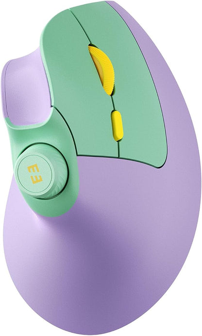 seenda Ergonomic Mouse Wireless, MOU - 302 Bluetooth Vertical Mouse Rechargeable, Optical Mice with 1000/1600/2400 DPI, Volume Knob, 3 Multi - Device Connectivity for Computer/PC/Laptop/Mac, Purple | Mice - TrueDesk
