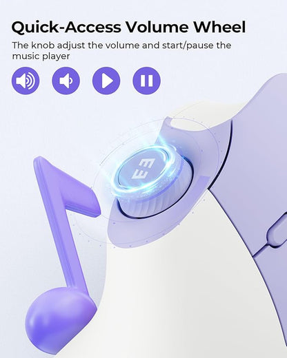 seenda Ergonomic Mouse Wireless, MOU - 302 Bluetooth Vertical Mouse Rechargeable, Optical Mice with 1000/1600/2400 DPI, Volume Knob, 3 Multi - Device Connectivity for Computer/PC/Laptop/Mac, White Purple | Mice - TrueDesk