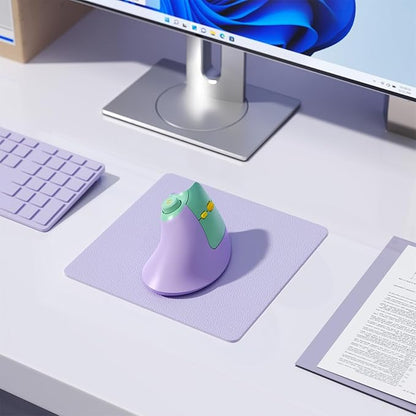 seenda Ergonomic Mouse Wireless, MOU - 302 Bluetooth Vertical Mouse Rechargeable, Optical Mice with 1000/1600/2400 DPI, Volume Knob, 3 Multi - Device Connectivity for Computer/PC/Laptop/Mac, Purple | Mice - TrueDesk